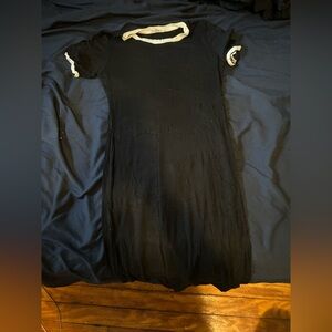 Heart & Hips Black Maxi Dress with White Trim